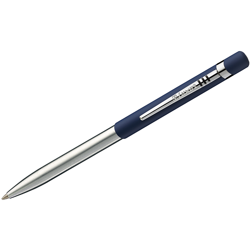 Ручка шариковая Luxor Gemini синяя, 1,0мм, корпус синий/хром, кнопочный механизм
