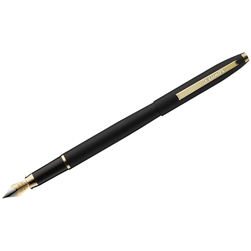 Ручка перьевая Luxor Sterling синяя, 0,8мм, корпус черный/золото