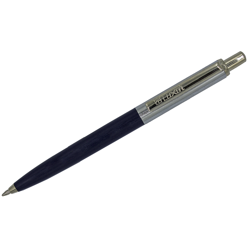 Ручка шариковая Luxor Star синяя, 1,0мм, корпус синий/хром, кнопочный механизм