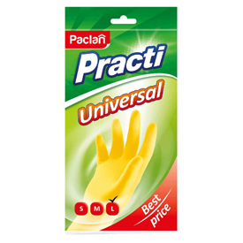 Перчатки резиновые Paclan "Practi. Universal", разм. L, желтые