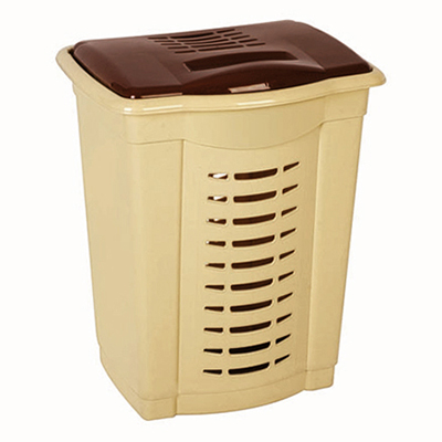 Корзина для белья пластмассовая 50л, 44х36х56см, бежевый (Россия)