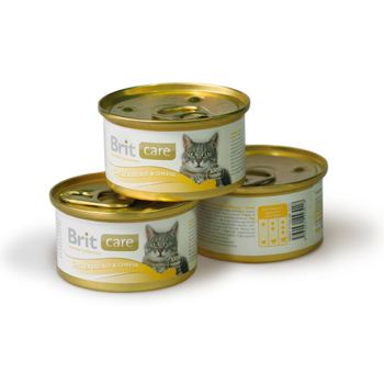 Консервы для кошек 80г Brit Super Care  куринная грудка с сыром