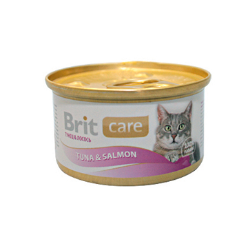 Консервы для кошек 80г Brit Super Care  тунец и лосось
