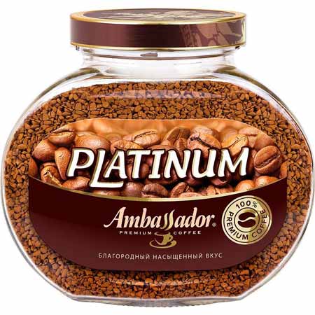 Кофе Ambassador Platinum раств., 190г стекло