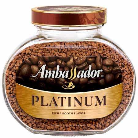 Кофе Ambassador Platinum раств., 95г стекло
