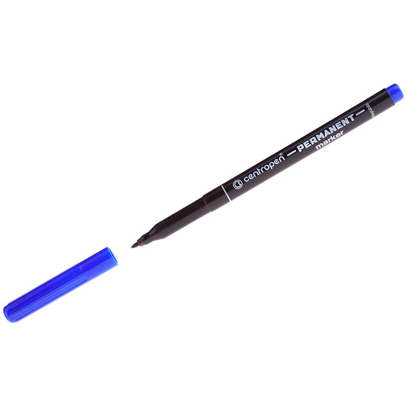 Маркер перманентный Centropen 2536 синий, пулевидный, 1мм, светостойкий