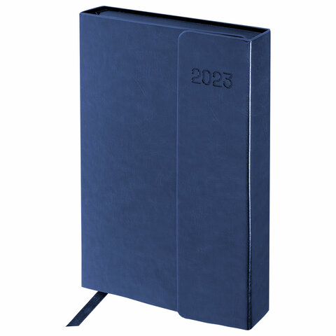 Ежедневник датированный 2023 А5 148х218 мм GALANT Magnetic, клапан, синий, 114165