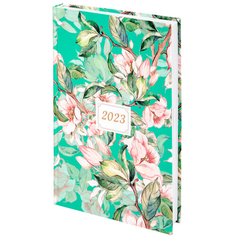 Ежедневник датированный на 2023 (145х215 мм), А5, STAFF, ламинированная обложка, Flowers, 114192
