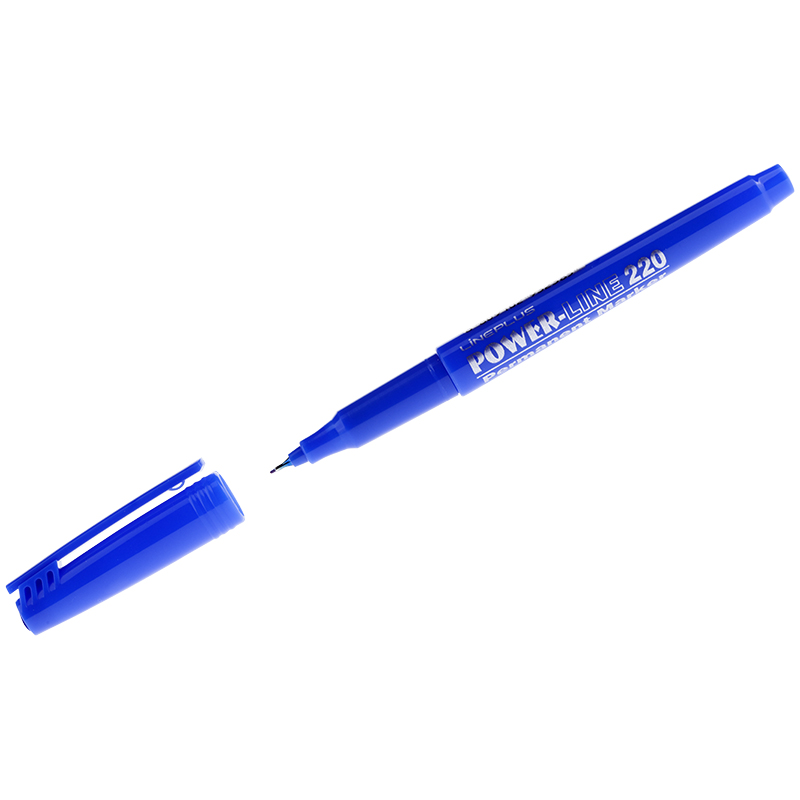 Маркер перманентный Line Plus 220 (200UF) синий, пулевидный, 0,5мм