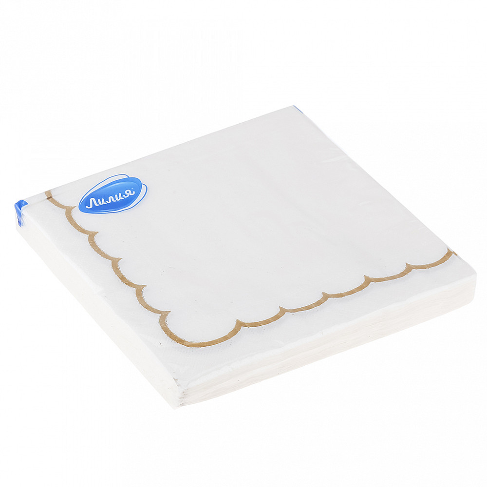 Салфетки бумажные 33х33см "Лилия", 2-х слойные, 20 штук в упаковке, "Фрейм" (Россия)