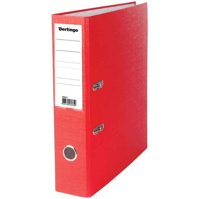 Папка-регистратор Berlingo Standard, 70мм, бумвинил, с карманом на корешке, красная