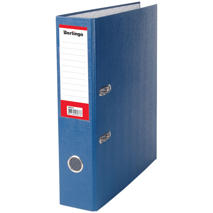 Папка-регистратор Berlingo Standard, 70мм, бумвинил, с карманом на корешке, синяя