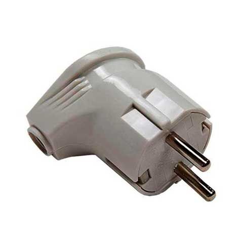 Вилка электрическая IN HOME 4110 с заземлением угловая 16А IP20 белая (4690612000558)