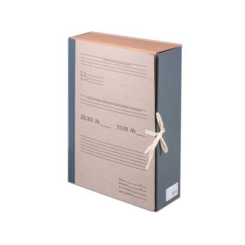 Короб архивный (240х330 мм), 80 мм, 2 завязки, переплетный картон/бумвинил, до 700 листов, STAFF, 126902