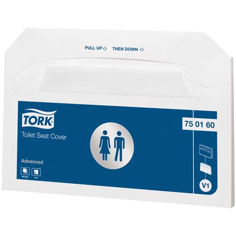 Одноразовые бумажные покрытия на унитаз Tork Advanced, 42*37см, 250шт., белые