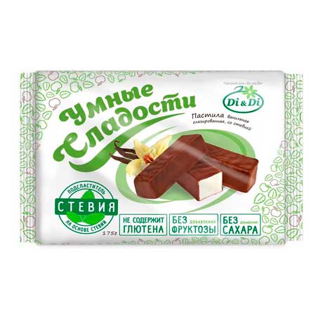 Пастила Умные сладости Di&ampampDi ванильная в шоколадной глазури,стевия, 175г