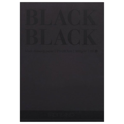 Альбом для зарисовок А4 (210x297 мм) FABRIANO BlackBlack, черная бумага, 20 листов, 300 г/м2, 19100390