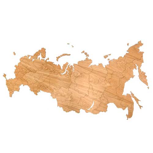 Деревянная карта России дуб
