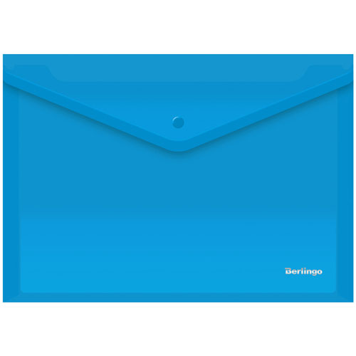 Папка-конверт на кнопке Berlingo, А4, 180мкм, синяя