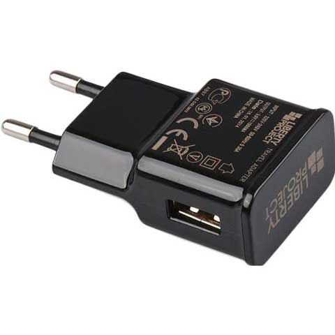 Зарядное устройство сетевое, 1 USB, 1А, LP, чер, R0001599