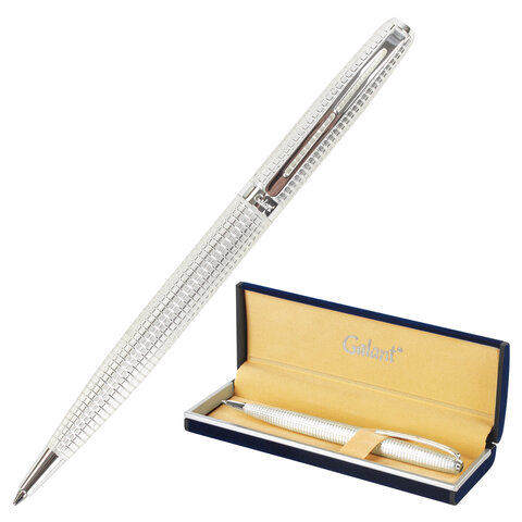 Ручка подарочная шариковая GALANT Royal Platinum, корпус серебристый, хромированные детали, пишущий узел 0,7 мм, синяя, 140962
