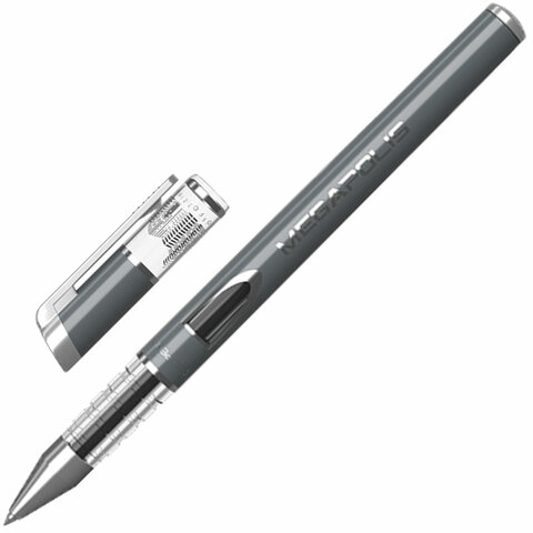 Ручка гелевая ERICH KRAUSE "Megapolis Gel", ЧЕРНАЯ, корпус с печатью, узел 0,5 мм, линия письма 0,4 мм,