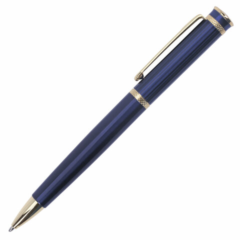 Ручка подарочная шариковая BRAUBERG Perfect Blue, корпус синий, узел 1 мм, линия письма 0,7 мм, синяя, 141415