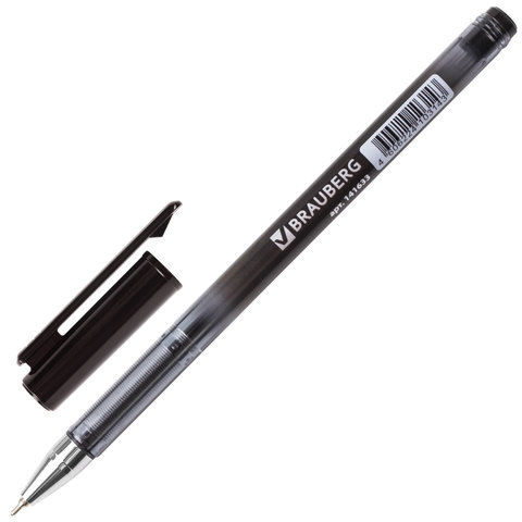 Ручка шариковая масляная BRAUBERG Profi-Oil, ЧЕРНАЯ, корпус с печатью, узел 0,7 мм, линия письма 0,35 мм, 141633