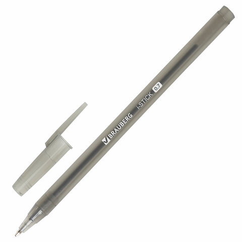 Ручка шариковая BRAUBERG i-STICK, ЧЕРНАЯ, пишущий узел 0,7 мм, линия письма 0,35 мм, 143443