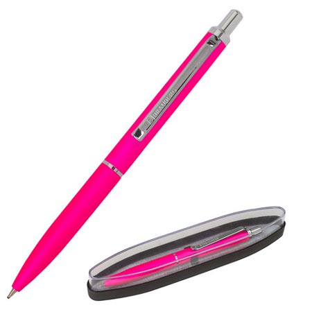 Ручка подарочная шариковая BRAUBERG Bolero, СИНЯЯ, корпус розовый с хромированными деталями, линия письма 0,5 мм, 143461