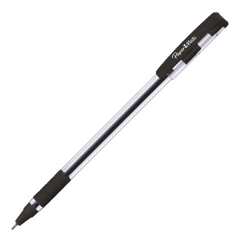 Ручка шариковая с грипом PAPER MATE Brite, ЧЕРНАЯ, игольчатый узел 1 мм, линия письма 0,7 мм, 2084418