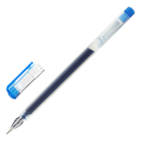 Ручка гелевая STAFF BRILLIANCE, СИНЯЯ, длина письма 1000 м, игольчатый узел 0,5 мм, линия письма 0,35 мм