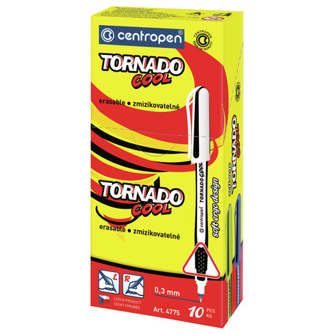 Ручка-роллер СИНЯЯ CENTROPEN Tornado Cool, корпус ассорти, узел 0,5 мм, линия письма 0,3 мм, 4775, 3 4775 1001