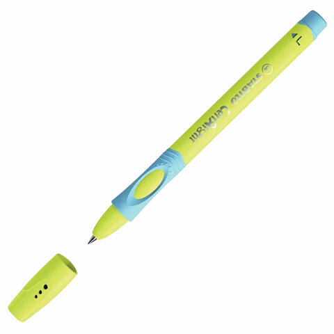 Ручка шариковая с грипом STABILO LeftRight, СИНЯЯ, для левшей, корпус желтый/голубой, 6318/8-10-41