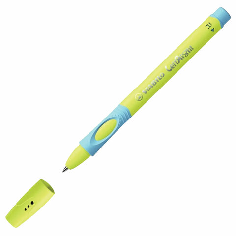 Ручка шариковая с грипом STABILO LeftRight, СИНЯЯ, для правшей, корпус желтый/голубой, 6328/8-10-41