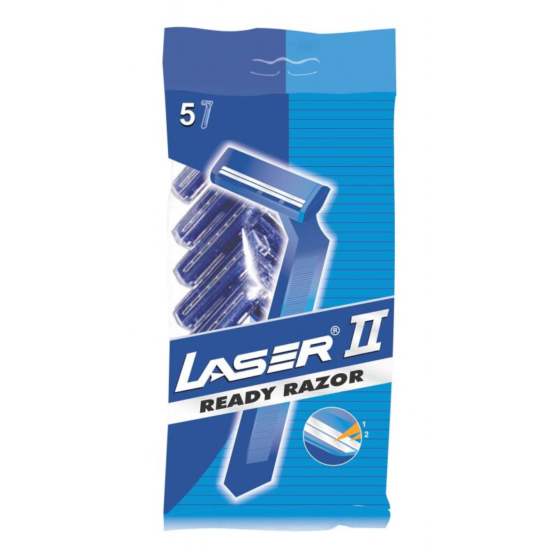 Бритва одноразовая с двумя лезвиями марки LASER серии Лазер II 5шт/уп