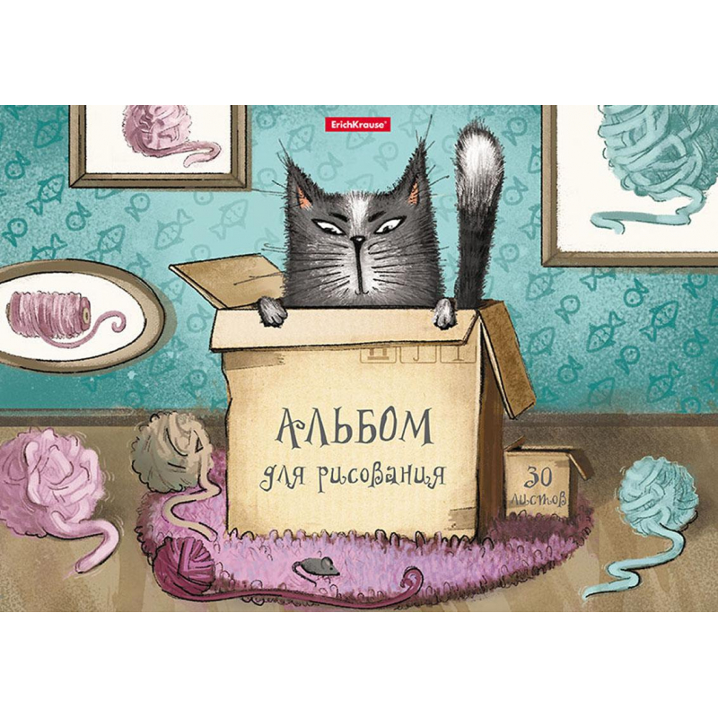 Альбом для рисования ErichKrause Cat &ampamp Box, А4, 30л,склейка 46912