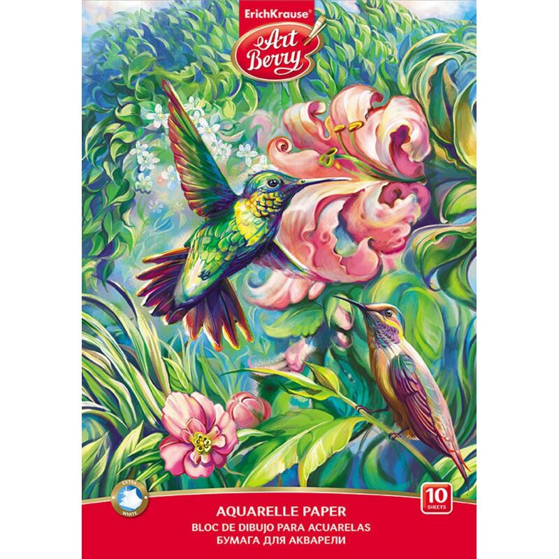 Альбом для рисования акварели ArtBerry Колибри, А4, 10л,склейка 46892