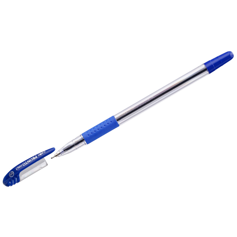 Ручка шариковая Cello Pronto синяя, 0,7мм, грип, штрих-код