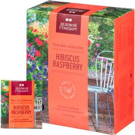 Чай Деловой Стандарт Hibiscus and raspberry травяной 100 пакетиков