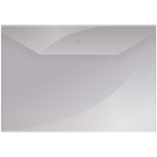 Папка-конверт на кнопке OfficeSpace  А4, 150мкм, прозрачная