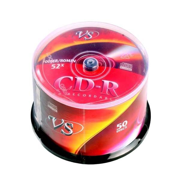 Носители информации CD-R, 52x, VS, Cake/50, VSCDRCB5001