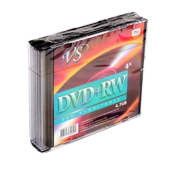 Носители информации DVD+RW, 4x, VS, Slim/5, VSDVDPRWSL501