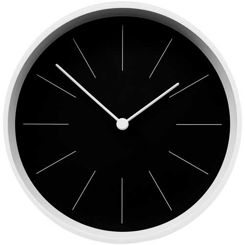 Часы настенные Neo черные с белым