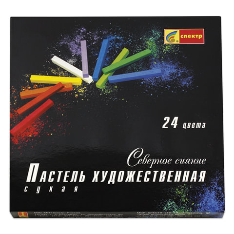 Пастель сухая художественная СПЕКТР Северное сияние, 24 цвета, квадратное сечение, 06С-406