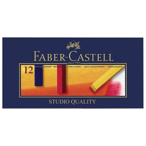 Пастель сухая художественная FABER-CASTELL Soft pastels, 12 цветов, квадратное сечение, 128312