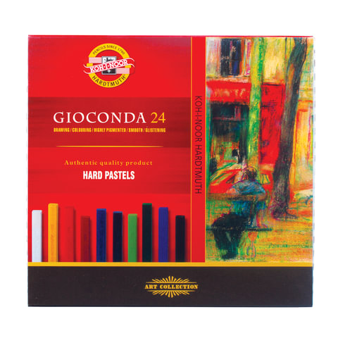 Пастель сухая художественная KOH-I-NOOR Gioconda, 24 цвета, квадратное сечение, 8114024003KS