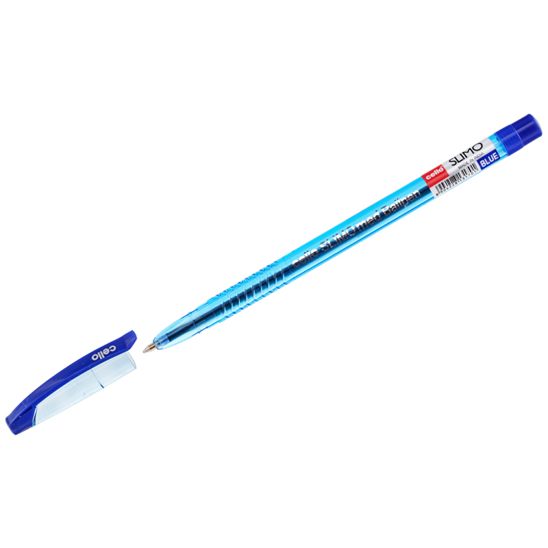 Ручка шариковая Cello Slimo синяя, 1мм, штрих-код