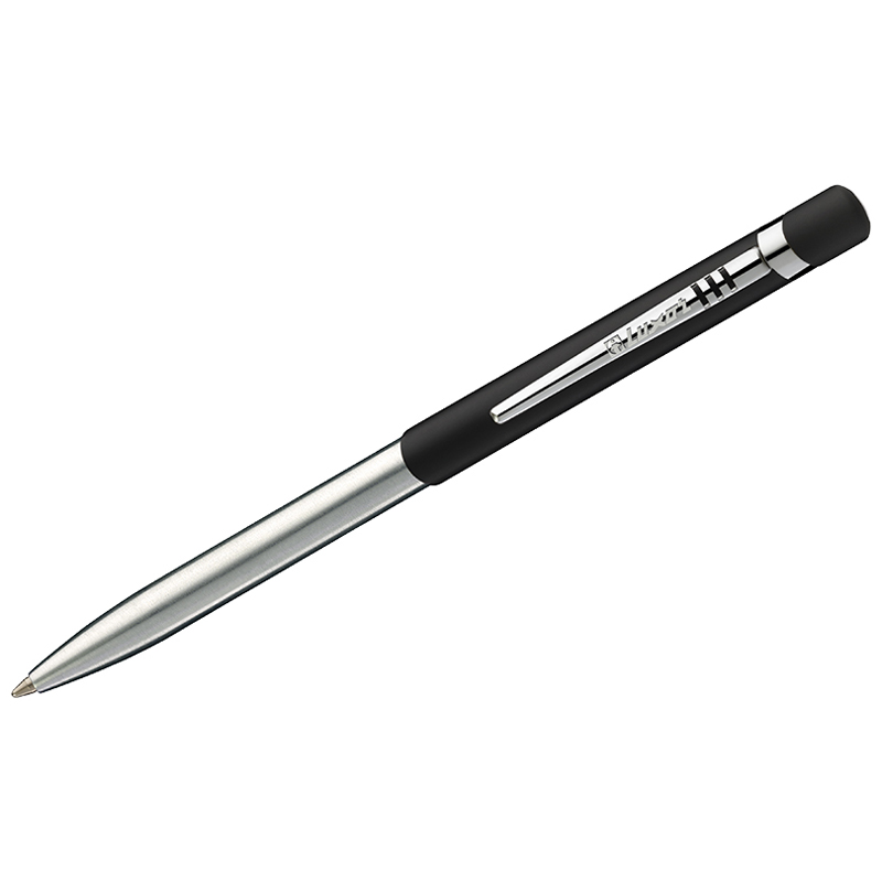 Ручка шариковая Luxor Gemini синяя, 1,0мм, корпус черный/хром, кнопочный механизм