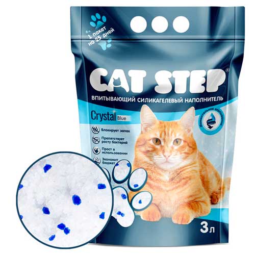 Cat Step Силикагель 3 л  наполнитель для кошек